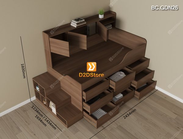 Giường đa năng nhiều ngăn kéo BC.GDN26