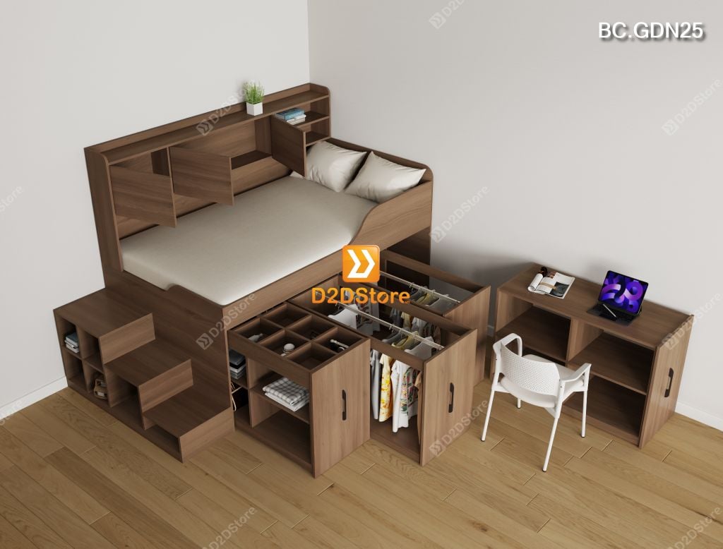 Giường đa năng nhiều tủ lưu trữ BC.GDN25 - Ảnh 10