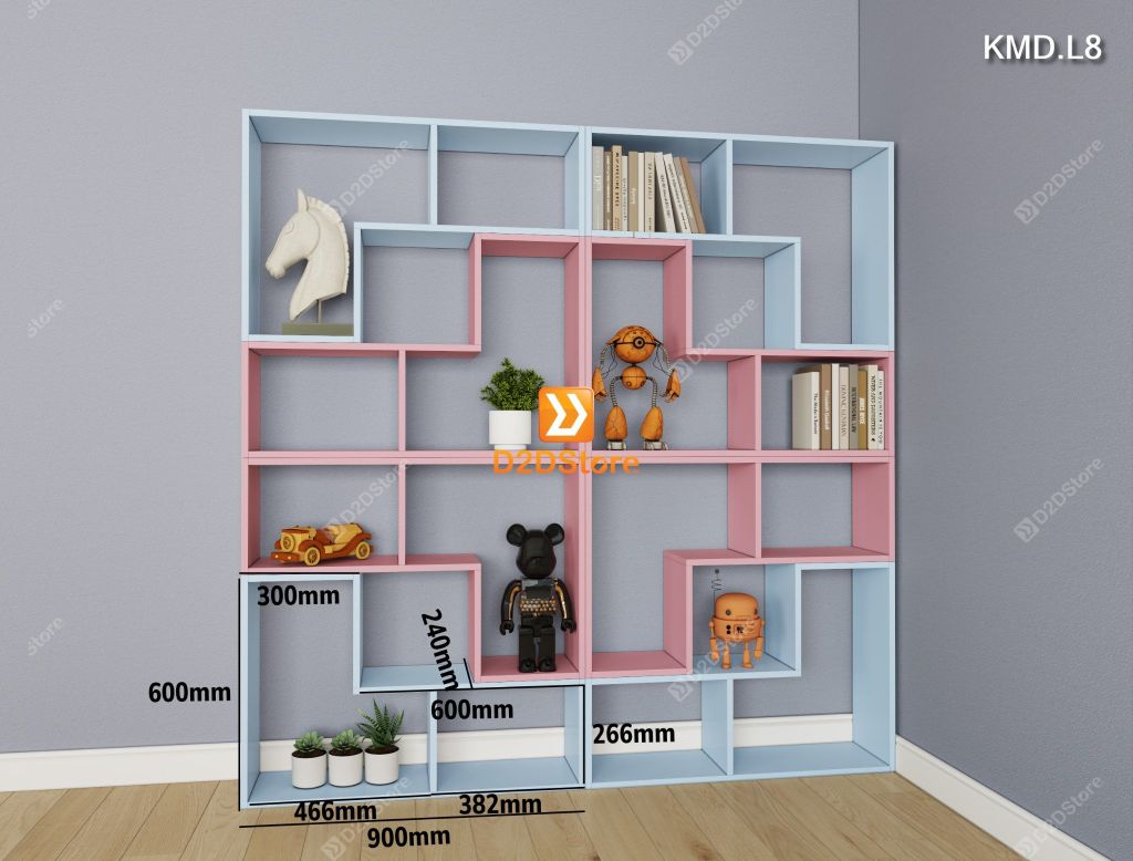 Kệ sách module trang trí mã KMD.L8