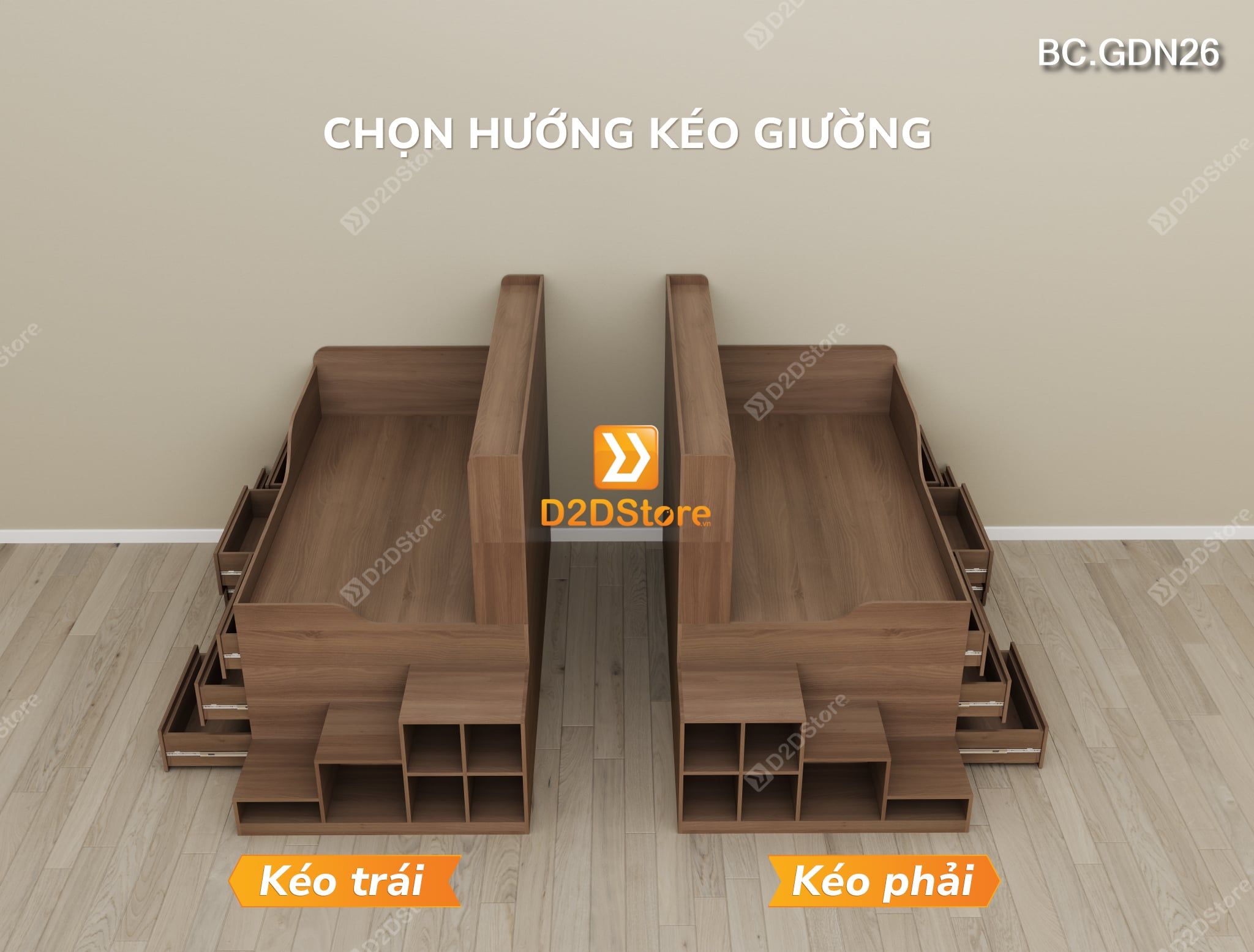  Giường đa năng nhiều ngăn kéo BC.GDN26 