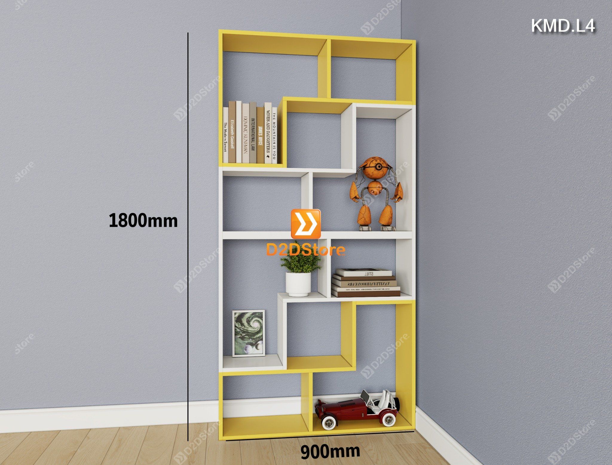  Kệ sách module trang trí mã KMD.L4 