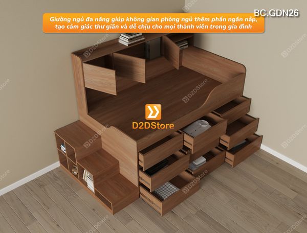 Giường đa năng nhiều ngăn kéo BC.GDN26