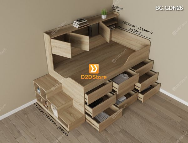 Giường đa năng nhiều ngăn kéo BC.GDN26