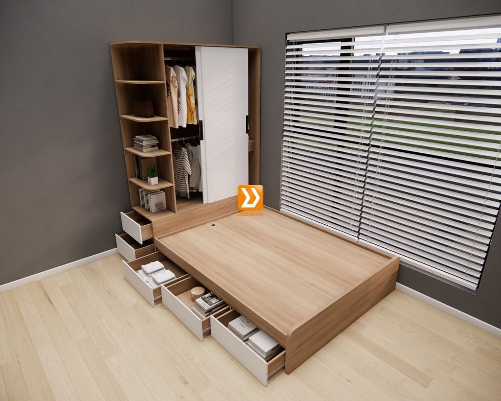 Hệ tủ liền giường TLG.08