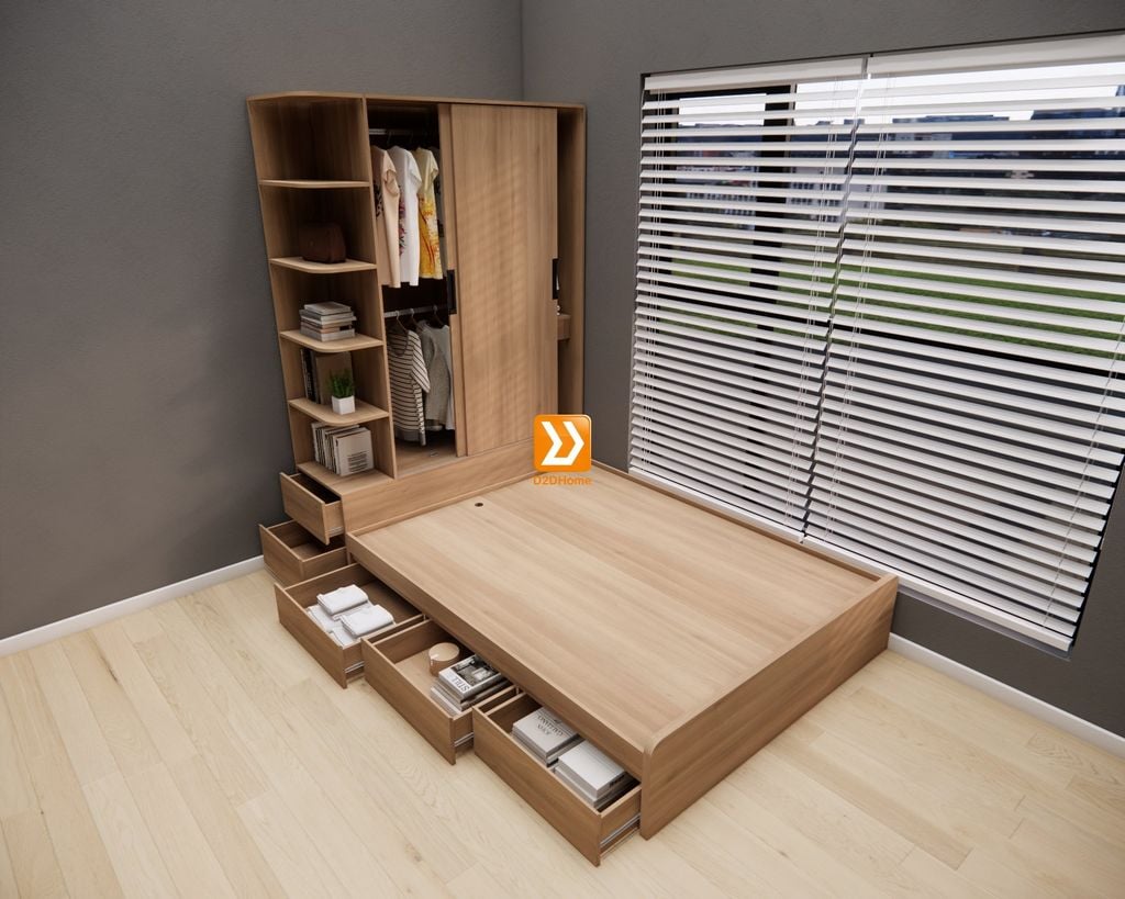 Hệ tủ liền giường TLG.08