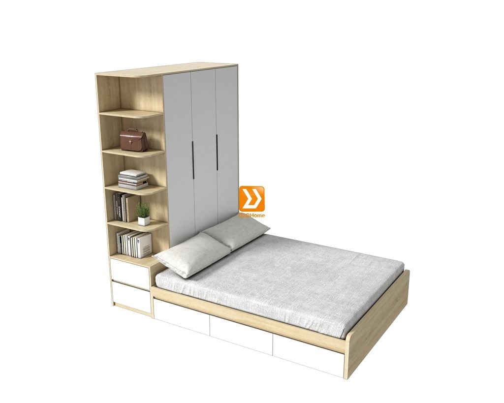 Hệ tủ liền giường TLG.09