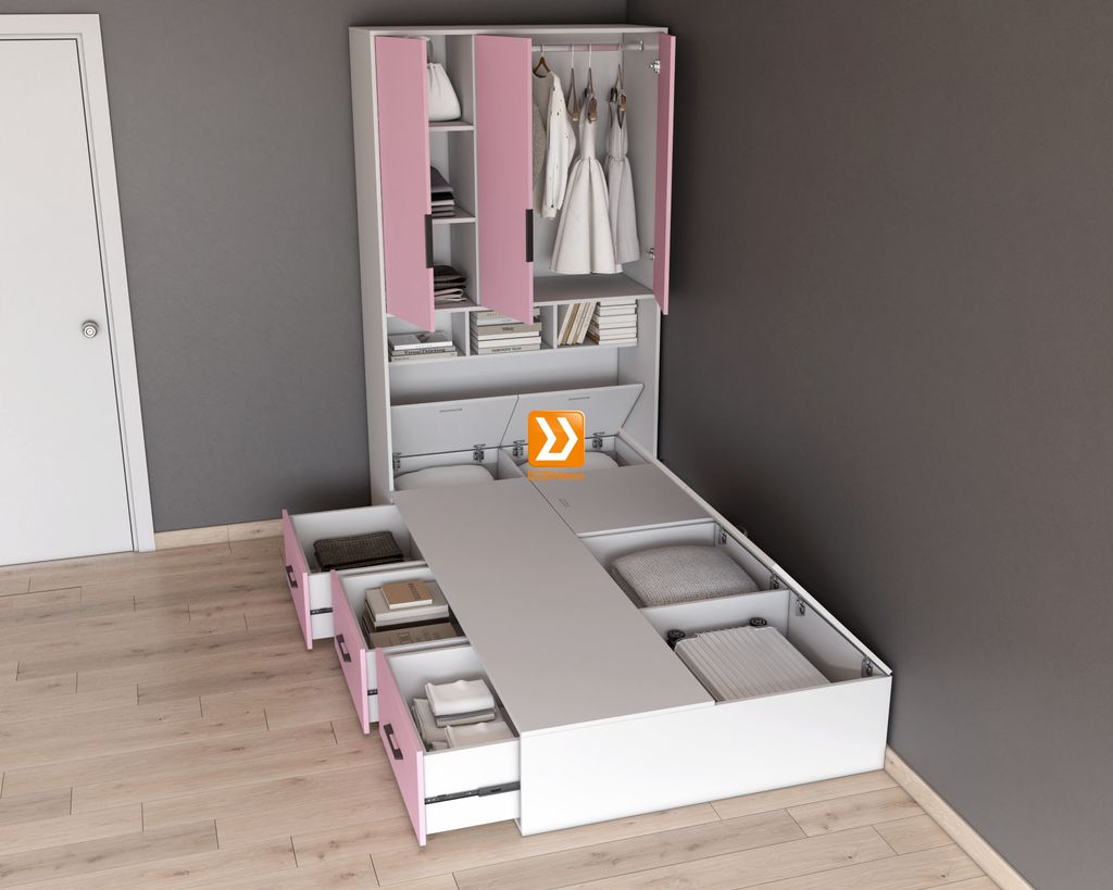 Hệ tủ liền giường TLG.02