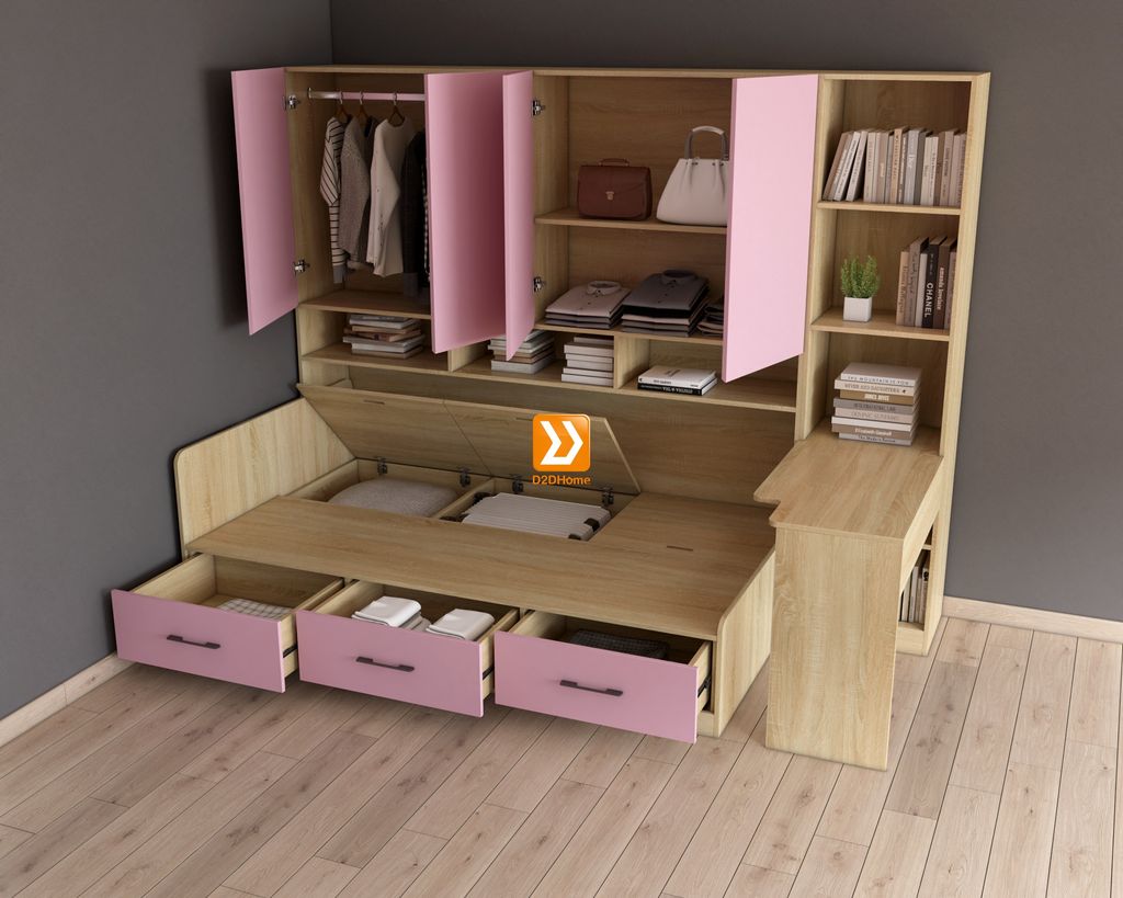 Hệ tủ liền giường TLG.03