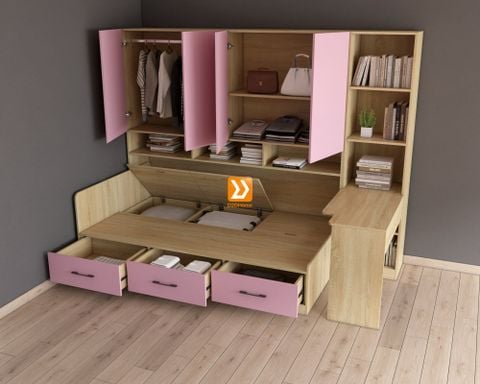 Hệ tủ liền giường TLG.03