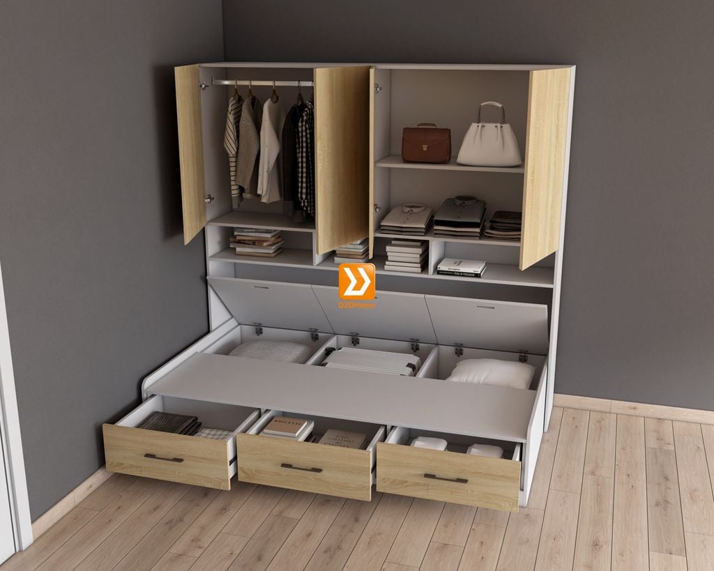 Hệ tủ liền giường TLG.04