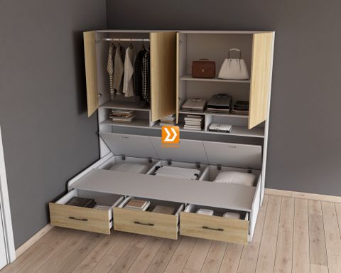 Hệ tủ liền giường TLG.04