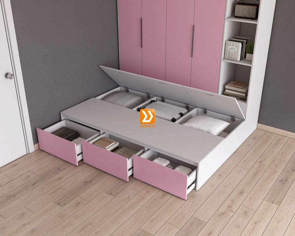 Hệ tủ liền giường TLG.05