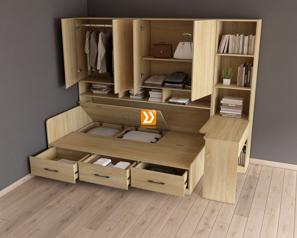 Hệ tủ liền giường TLG.03