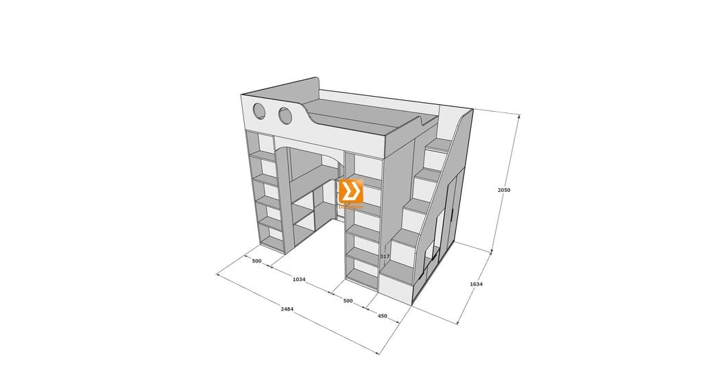 Hệ giường tầng tiêu chuẩn HGT.TC12