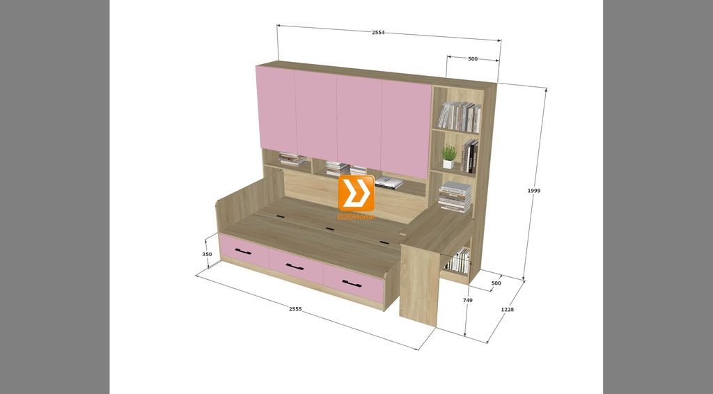 Hệ tủ liền giường TLG.03