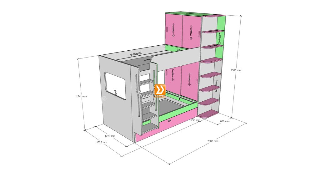 Hệ giường tầng tiêu chuẩn HGT.TC13
