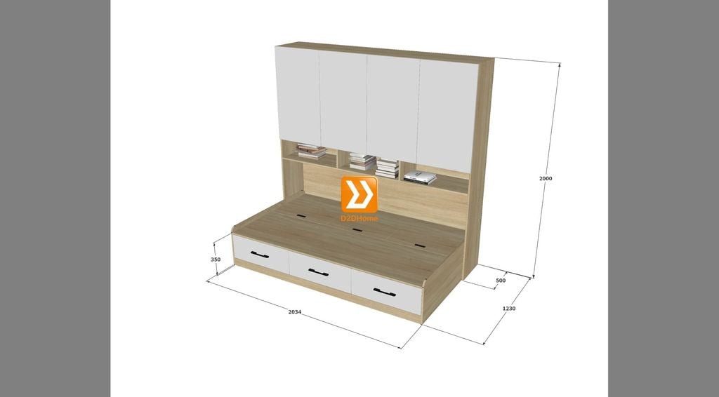 Hệ tủ liền giường TLG.04