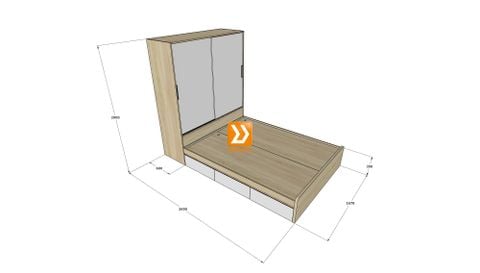 Hệ tủ liền giường TLG.07