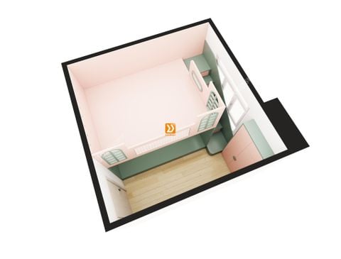 Phòng ngủ giường tầng cho 2 bé trai và 1 bé gái nhà chị Thúy Nga