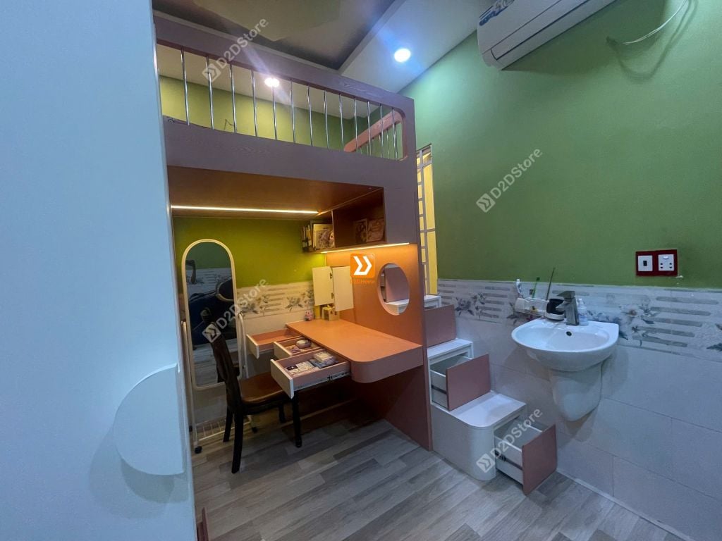 Phòng ngủ giường tầng cho 1 bé trai và 1 bé gái nhà anh Dũng Jack