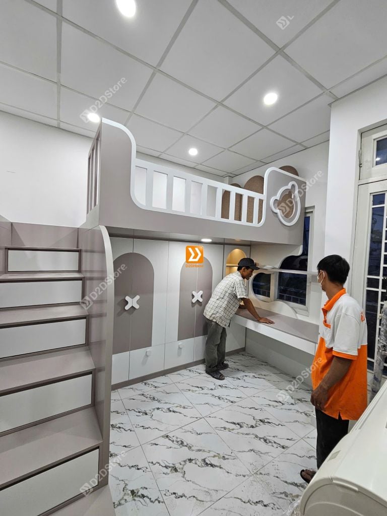 Phòng ngủ giường tầng cho 2 bé gái nhà chị Lệ Trang