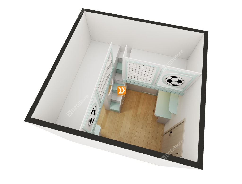 Phòng ngủ giường tầng cho 2 bé trai nhà chị Nguyệt Hiền
