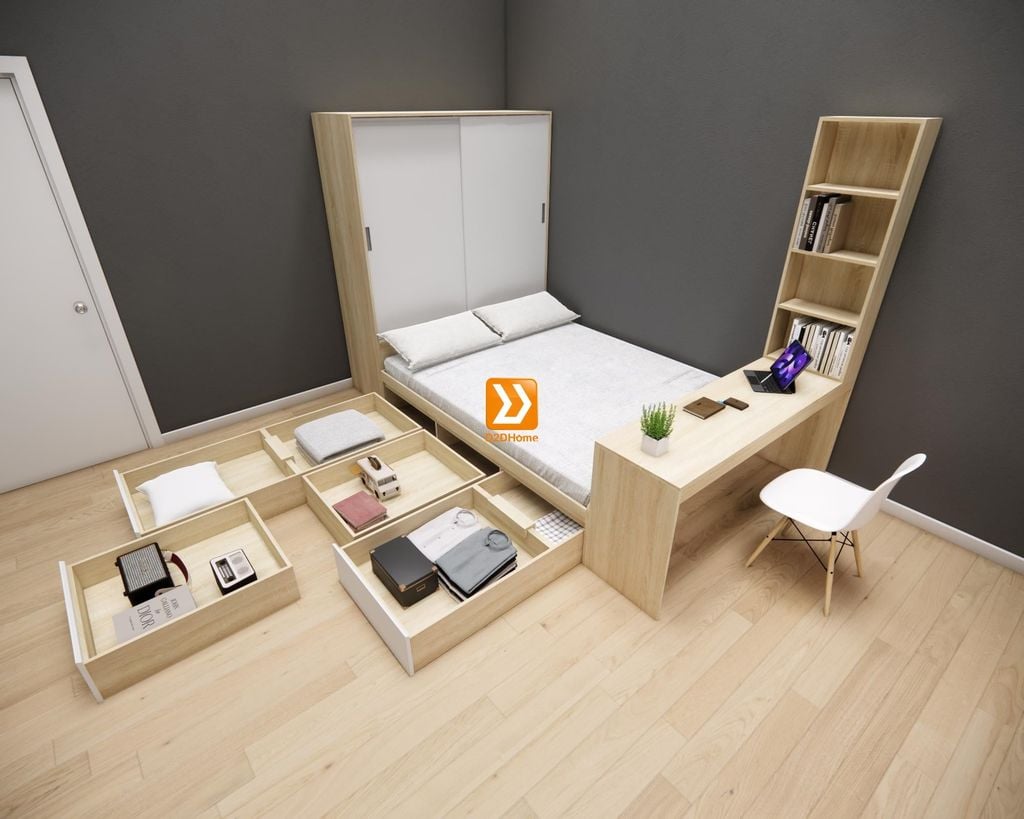 Hệ tủ liền giường TLG.15