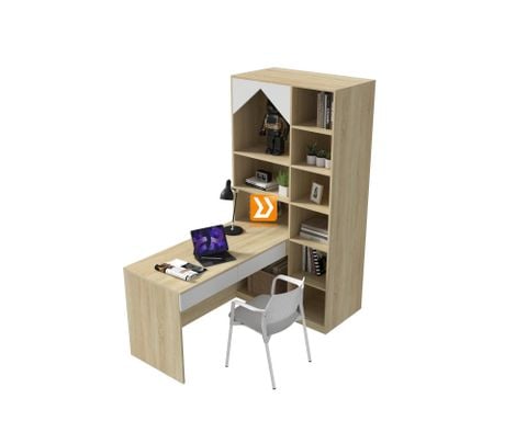Hệ giường tủ bàn kết hợp cho phòng nhỏ 8m2 nhà chị Hồng Mơ