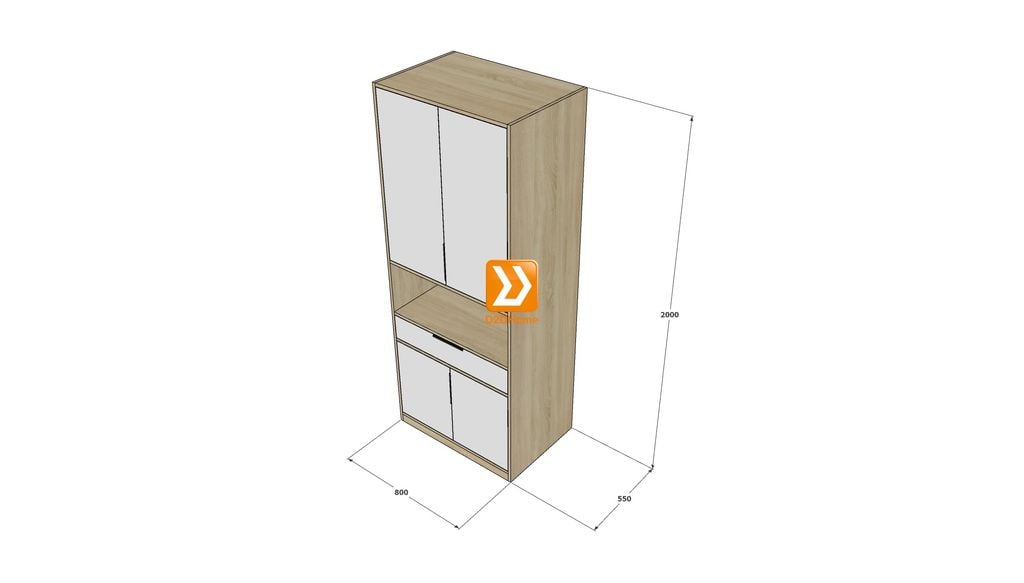 Hệ giường tủ bàn kết hợp cho phòng nhỏ 8m2 nhà chị Hồng Mơ