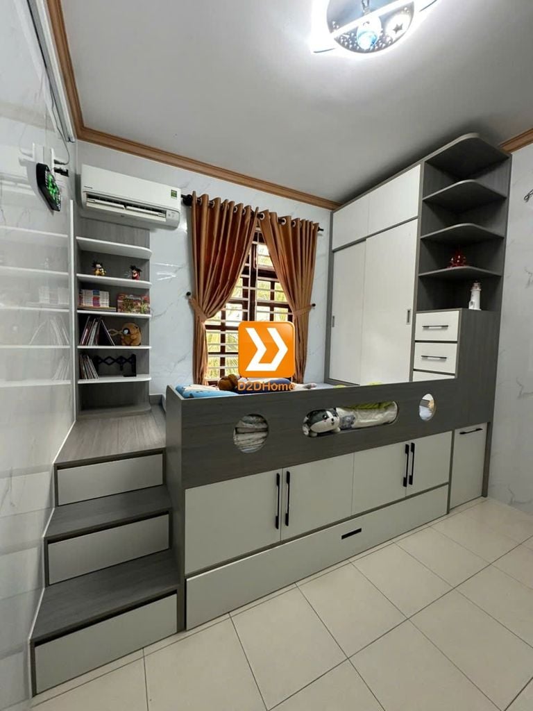 Phòng ngủ cho bé với hệ giường tủ bàn kết hợp nhà chị Phượng - Ảnh 10