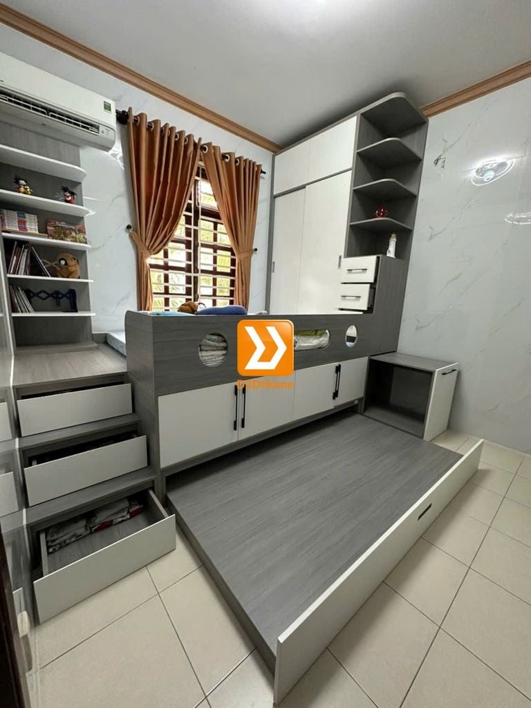 Phòng ngủ cho bé với hệ giường tủ bàn kết hợp nhà chị Phượng - Ảnh 14