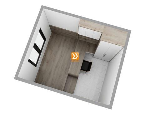 Phòng ngủ với hệ giường tủ bàn kết hợp nhà chị Monica Đào