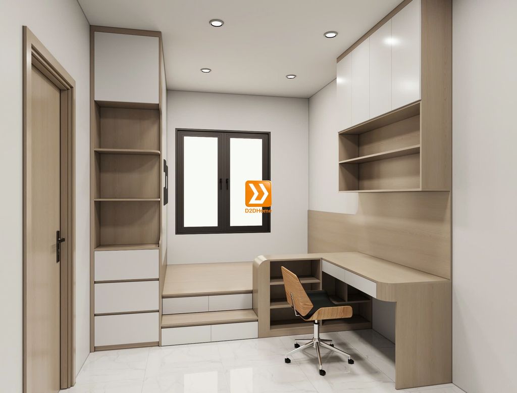 Phòng ngủ với hệ giường tủ bàn kết hợp nhà anh Phan Anh