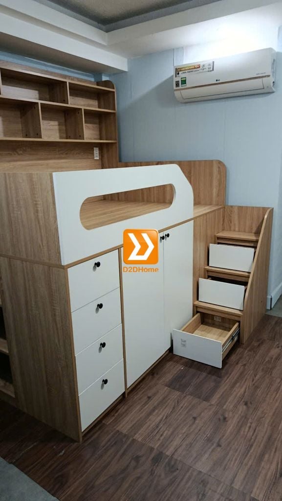 Giường thông minh tích hợp nhiều công năng tủ áo ngăn kéo kệ sách mã GTM.DN01 - Ảnh 18