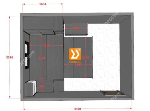 Phòng ngủ cho bé với hệ giường tủ bàn kết hợp nhà chị Phượng