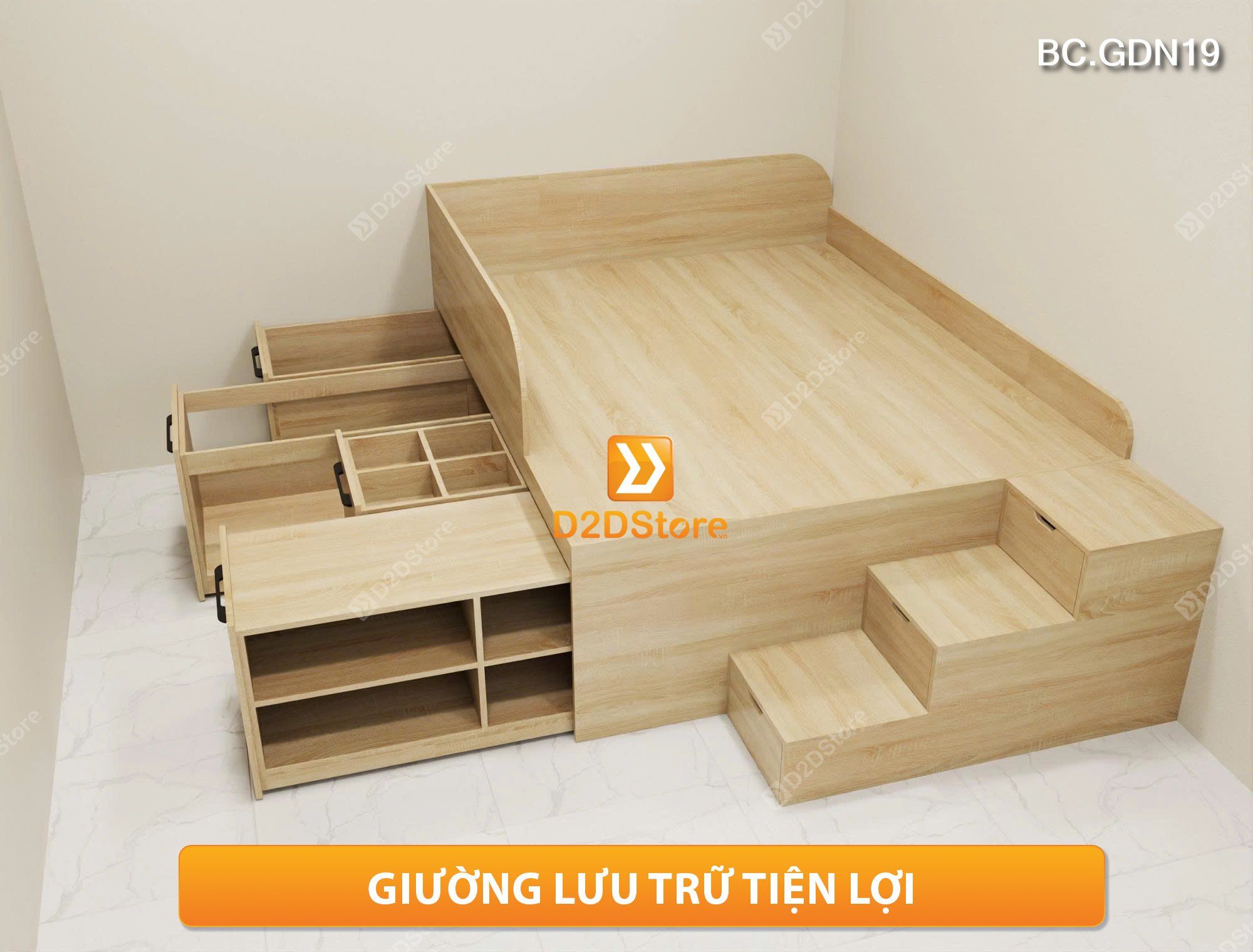  Giường lưu trữ thông minh nhiều kích thước mã BC.GDN19 