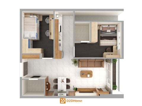 Chung cư 2 phòng ngủ nhà anh Vũ ở phường Bình Thạnh