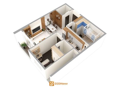 Chung cư 2 phòng ngủ nhà anh Vũ ở phường Bình Thạnh