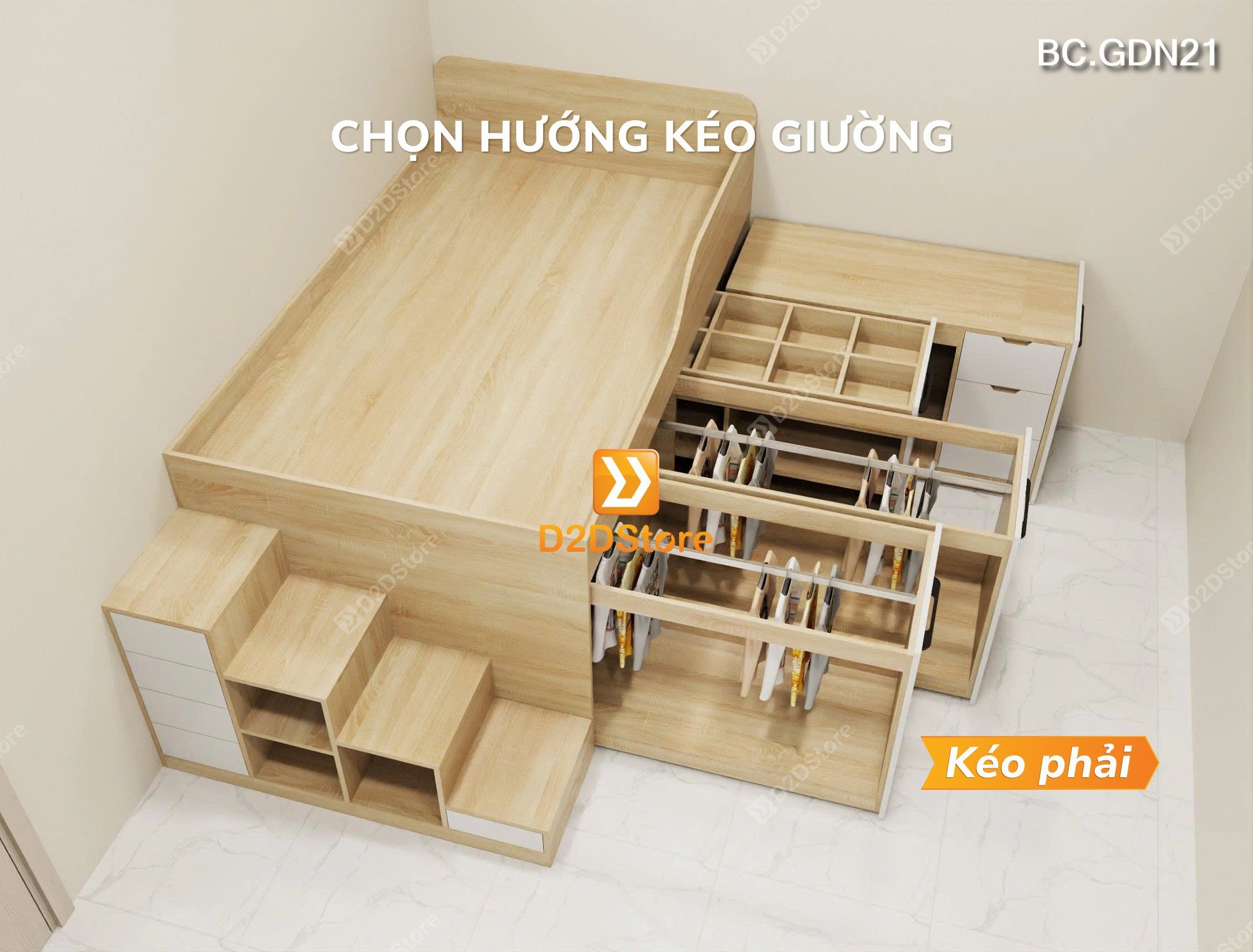  Giường ngủ kết hợp tủ lưu trữ thông minh nhiều kích thước mã BC.GDN21 