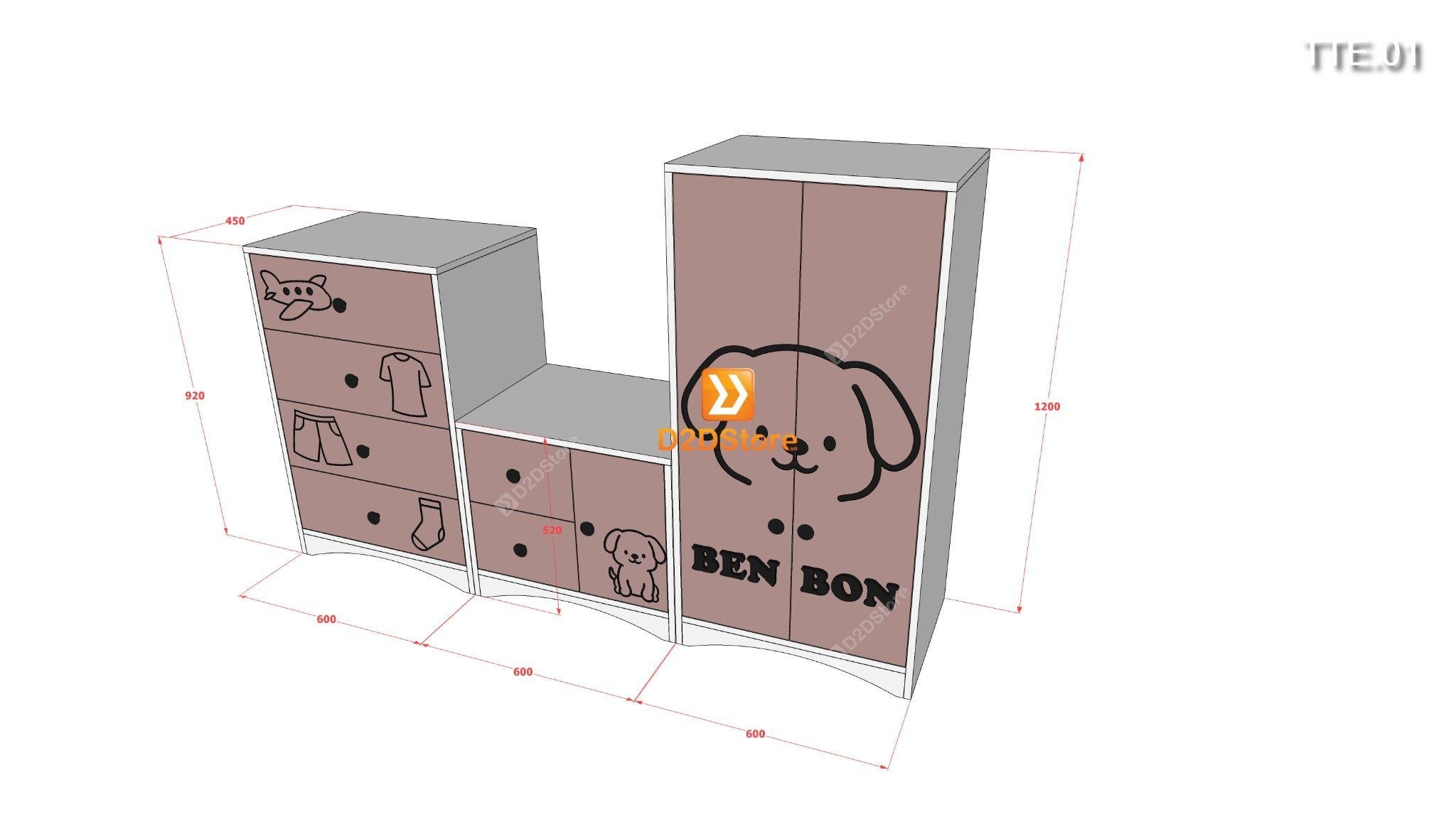  Tủ trẻ em TTE.01 