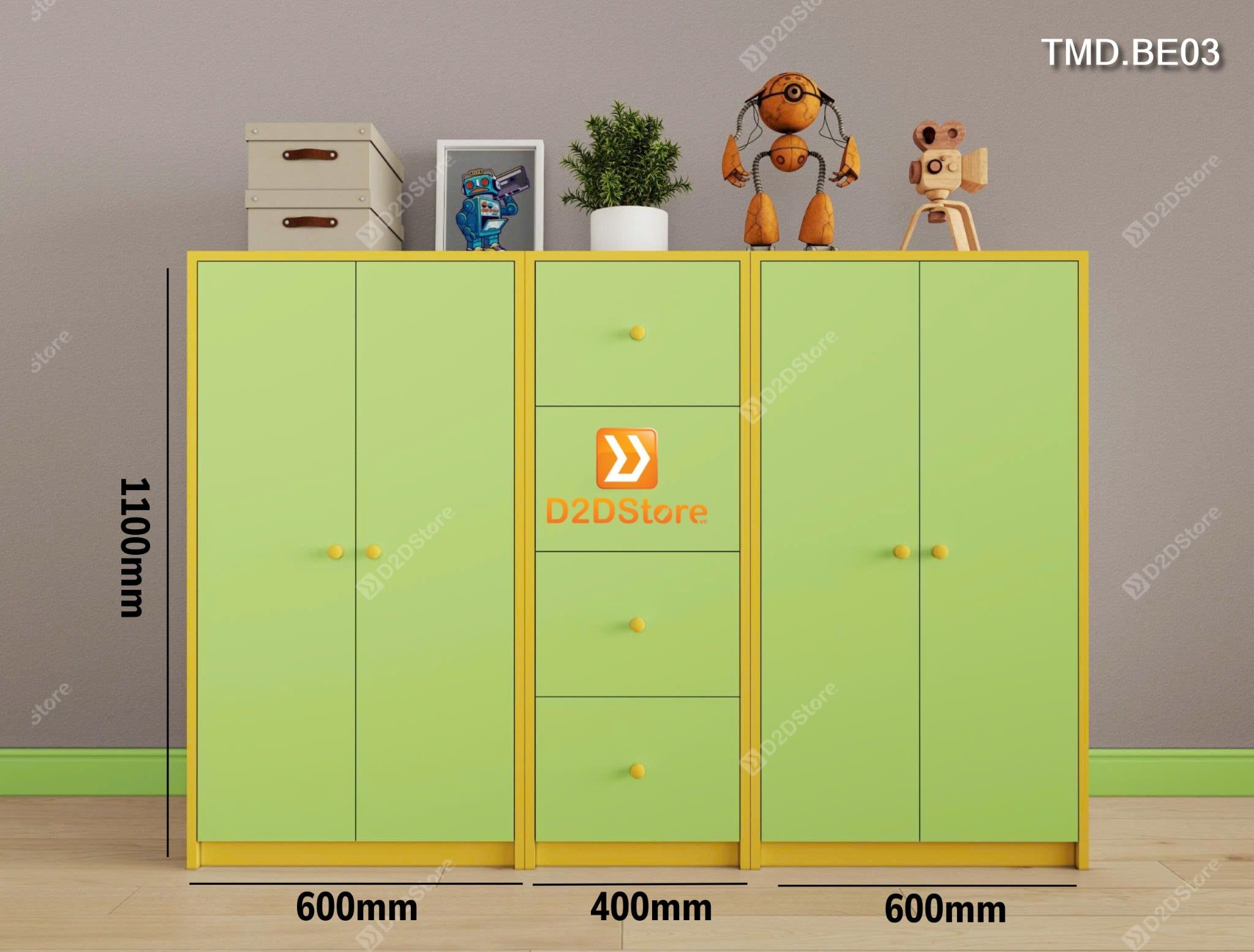  Bộ 3 tủ module cho bé đựng quần áo, sách vở, đồ chơi mã TMD.BE03 