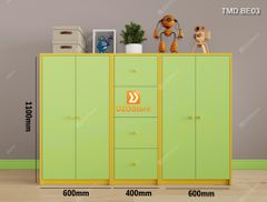Bộ 3 tủ module cho bé đựng quần áo, sách vở, đồ chơi mã TMD.BE03
