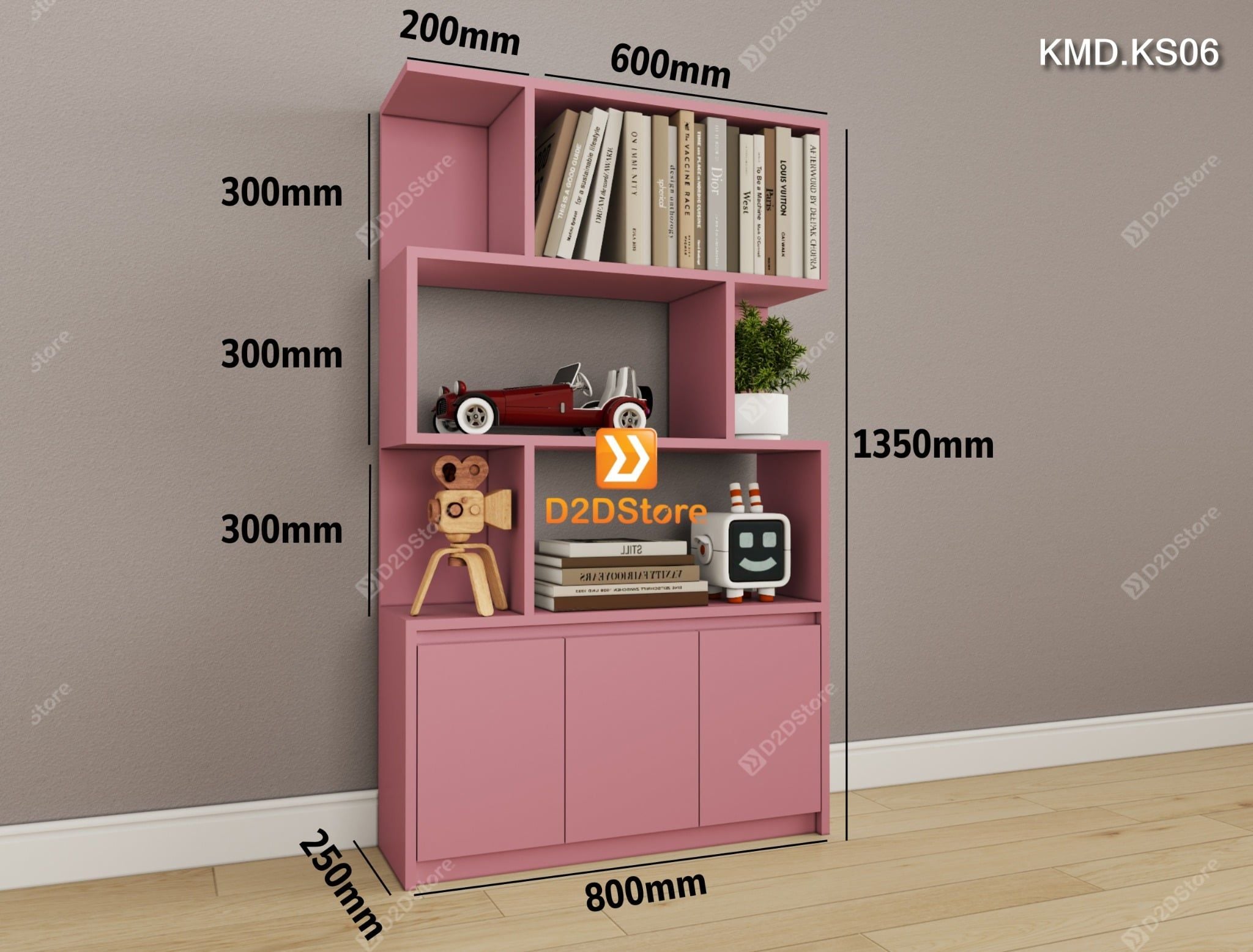  Bộ 3 kệ sách module 3 màu sinh động cho không gian học tập mã KMD.KS06 