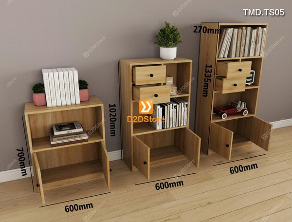 Bộ 3 tủ module đựng sách, đồ decor, dễ dàng tháo lắp di chuyển mã TMD.TS05