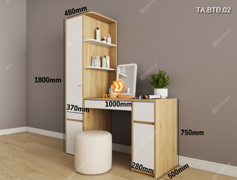 Bộ tủ và bàn kết hợp tiện ích cho không gian nhỏ mã TA.BTÐ.02