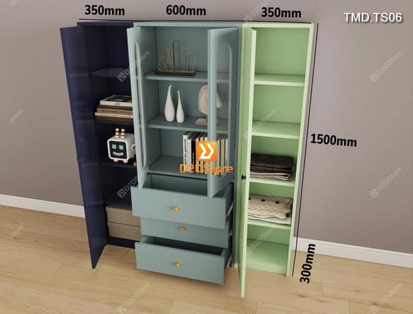 Bộ 3 tủ module trang trí 3 màu đựng sách đồ dụng tiện ích mã TMD.TS06
