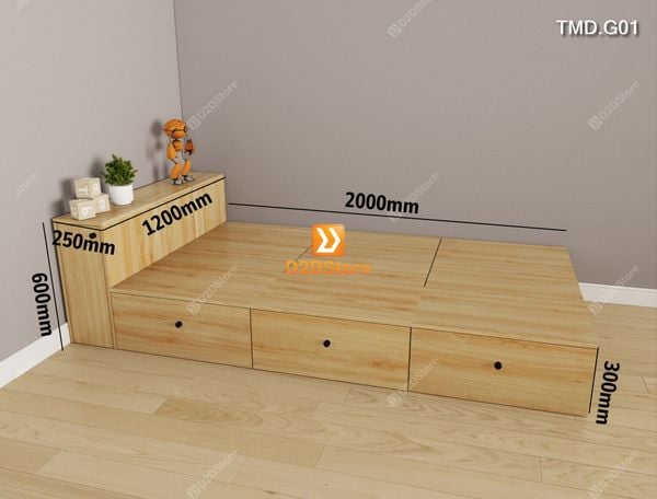 Giường module có nhiều ngăn lưu trữ, dễ dàng di chuyển tháo lắp mã TMD.G01