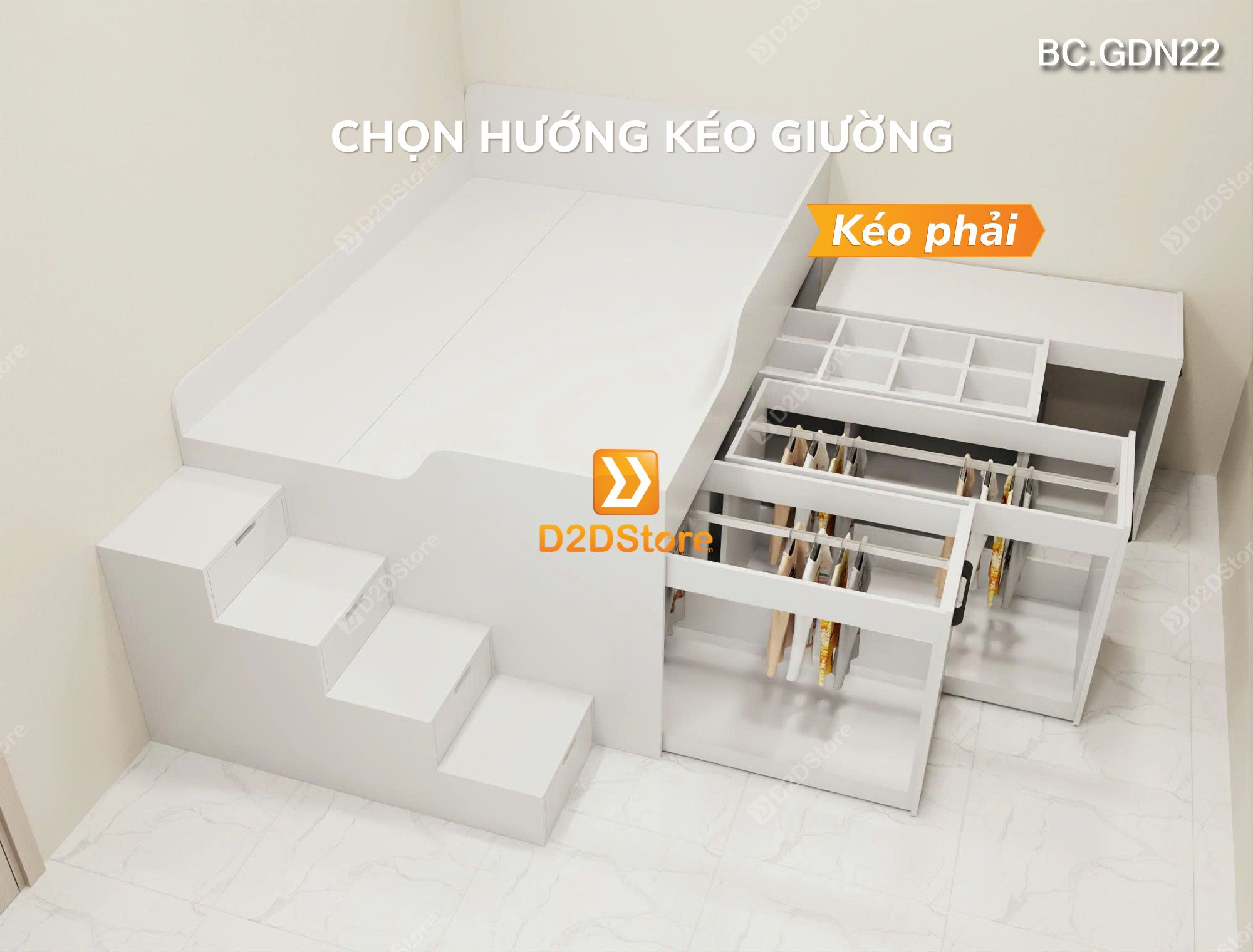  Giường ngủ thông minh đa năng nhiều kích thước mã BC.GDN22 