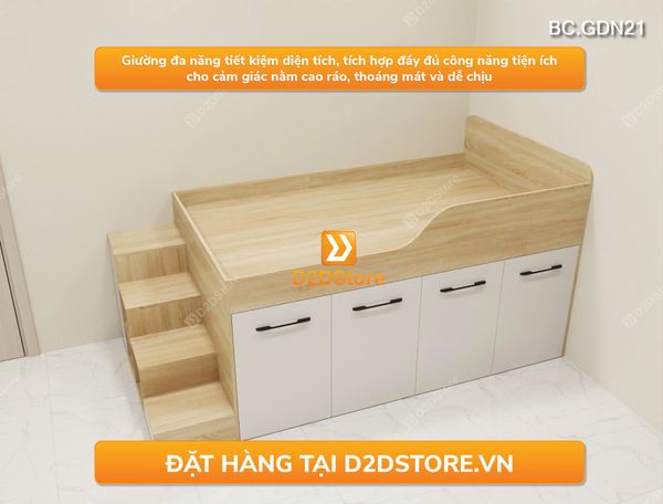 Giường ngủ kết hợp tủ lưu trữ thông minh nhiều kích thước mã BC.GDN21