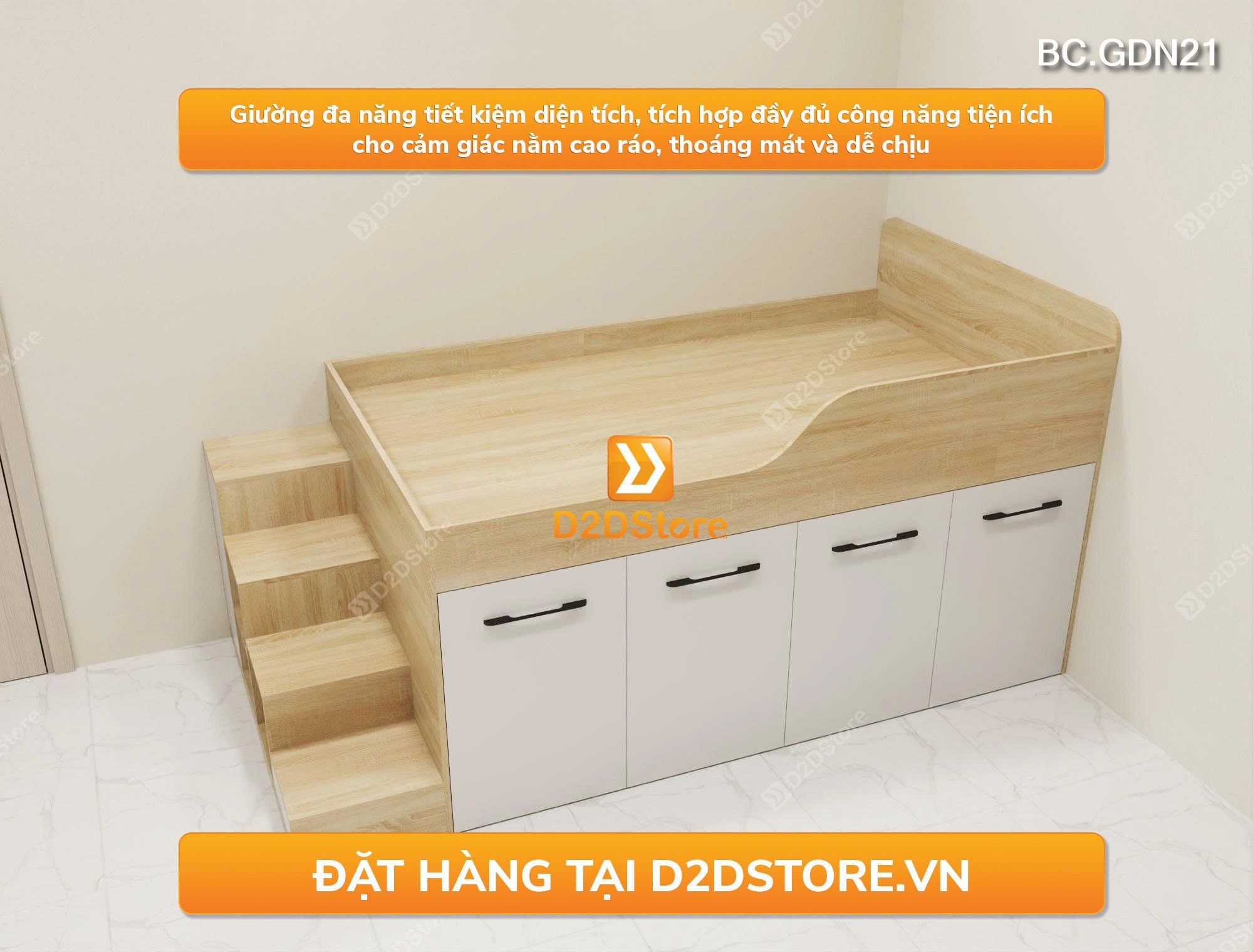  Giường ngủ kết hợp tủ lưu trữ thông minh nhiều kích thước mã BC.GDN21 